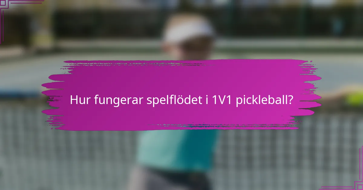 Hur fungerar spelflödet i 1V1 pickleball?