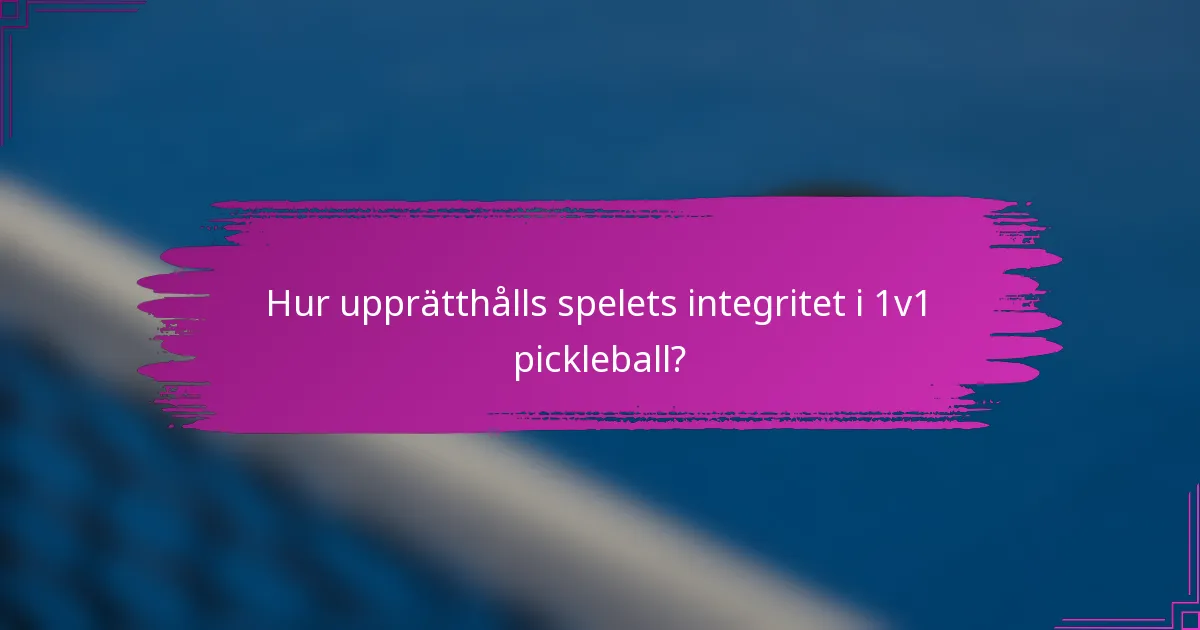 Hur upprätthålls spelets integritet i 1v1 pickleball?
