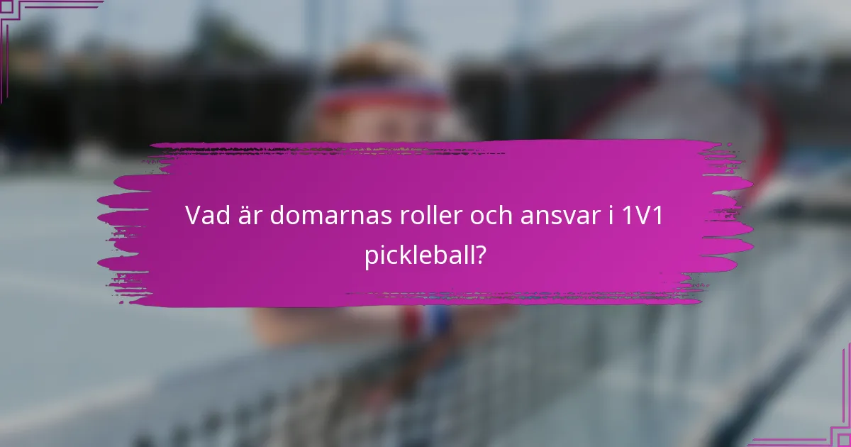Vad är domarnas roller och ansvar i 1V1 pickleball?