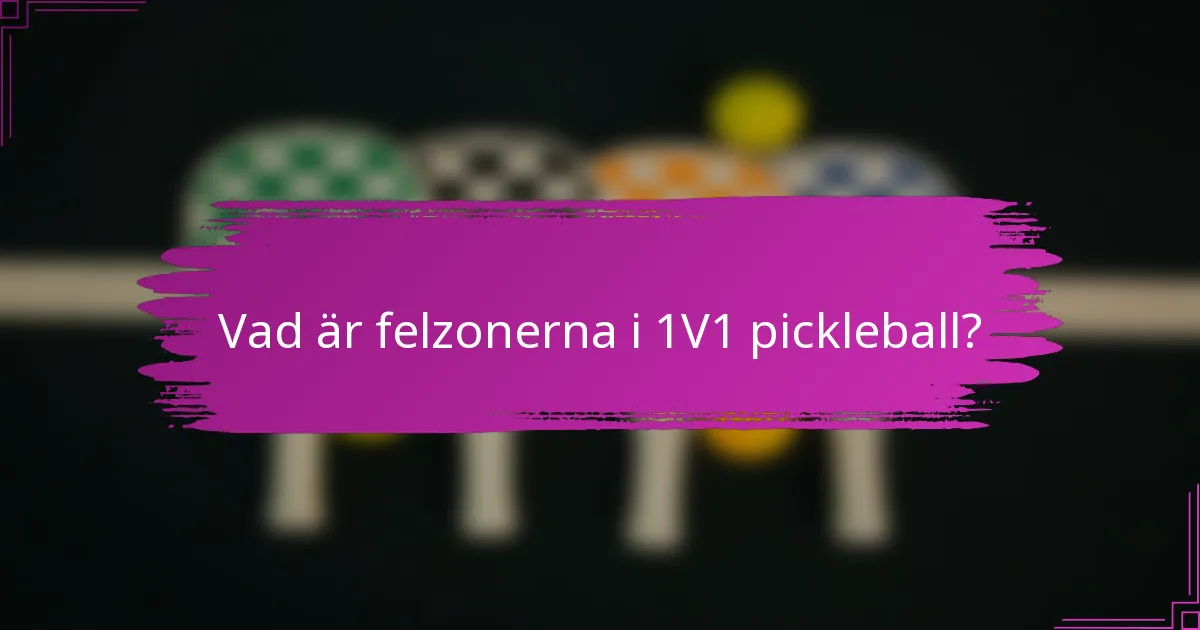 Vad är felzonerna i 1V1 pickleball?