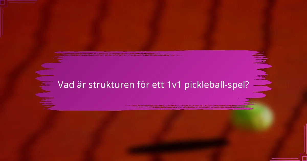 Vad är strukturen för ett 1v1 pickleball-spel?