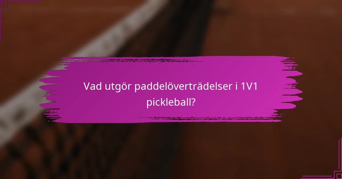Vad utgör paddelöverträdelser i 1V1 pickleball?