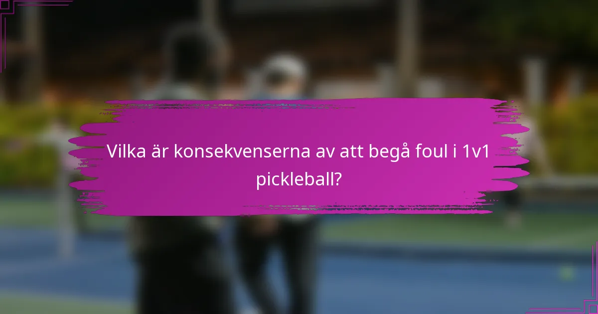 Vilka är konsekvenserna av att begå foul i 1v1 pickleball?
