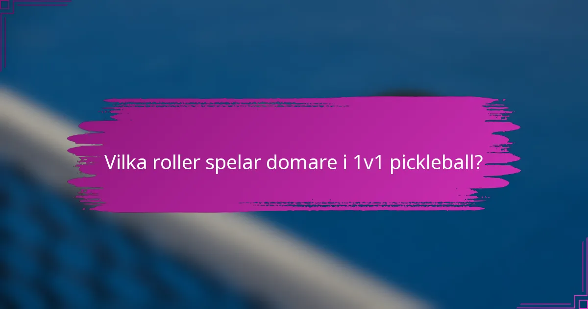 Vilka roller spelar domare i 1v1 pickleball?